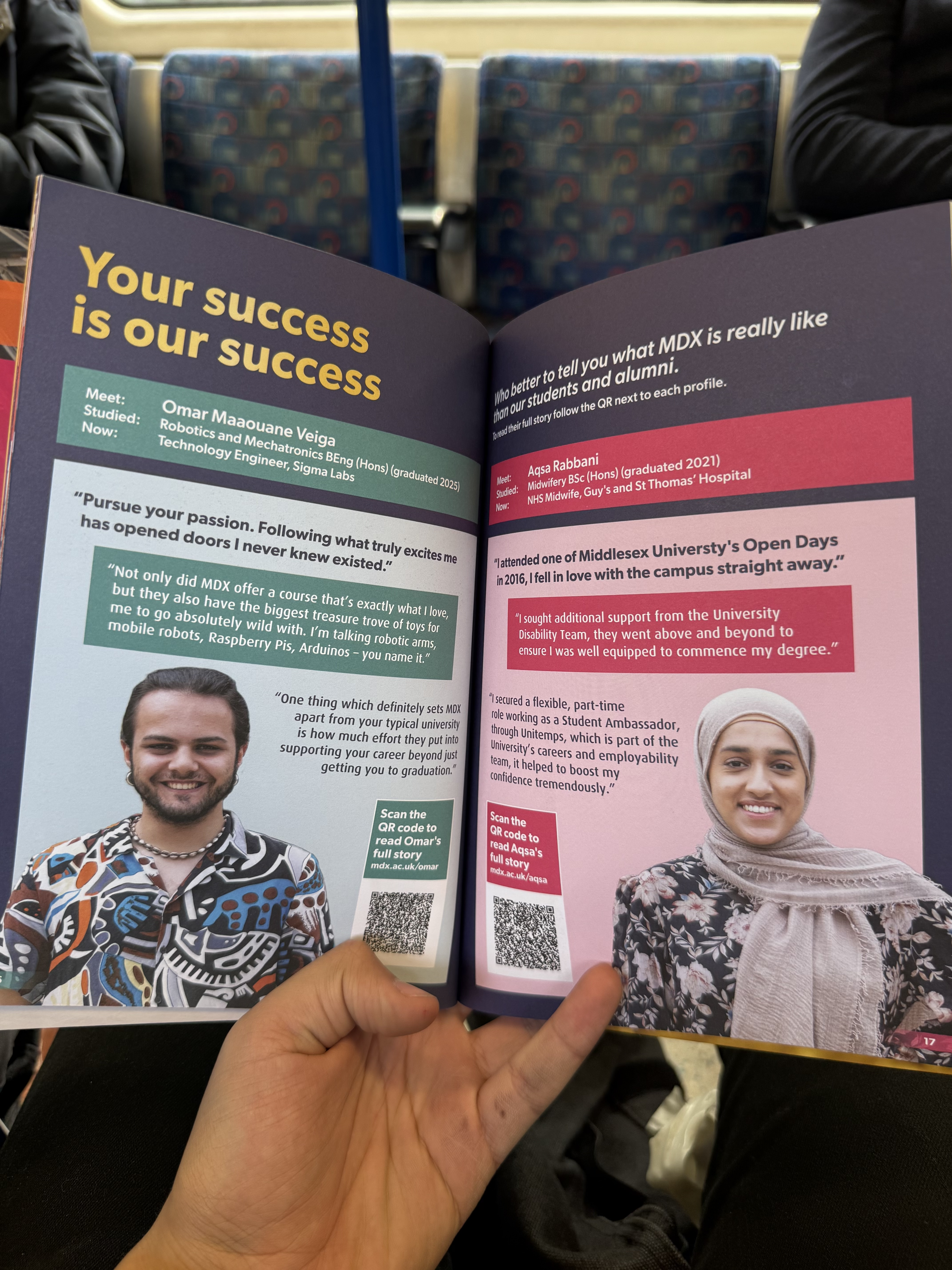 University prospectus image featuring Omar
